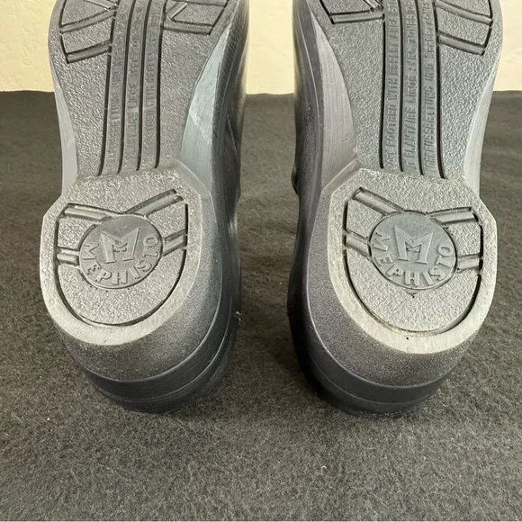 Mephisto Satty Clog Black Slip On Full Grain Leather Wedge Mules Size 41 - Picture 14 of 15